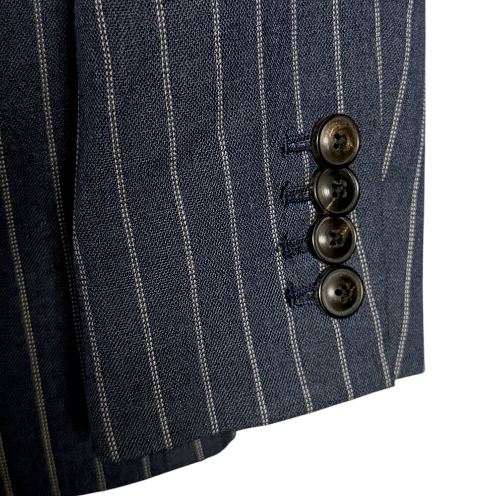 J.Crew Ludlow Blazer Womens 2 Blue Double Pinstripe Tollegno Italian Wool Jacket - Picture 6 of 9